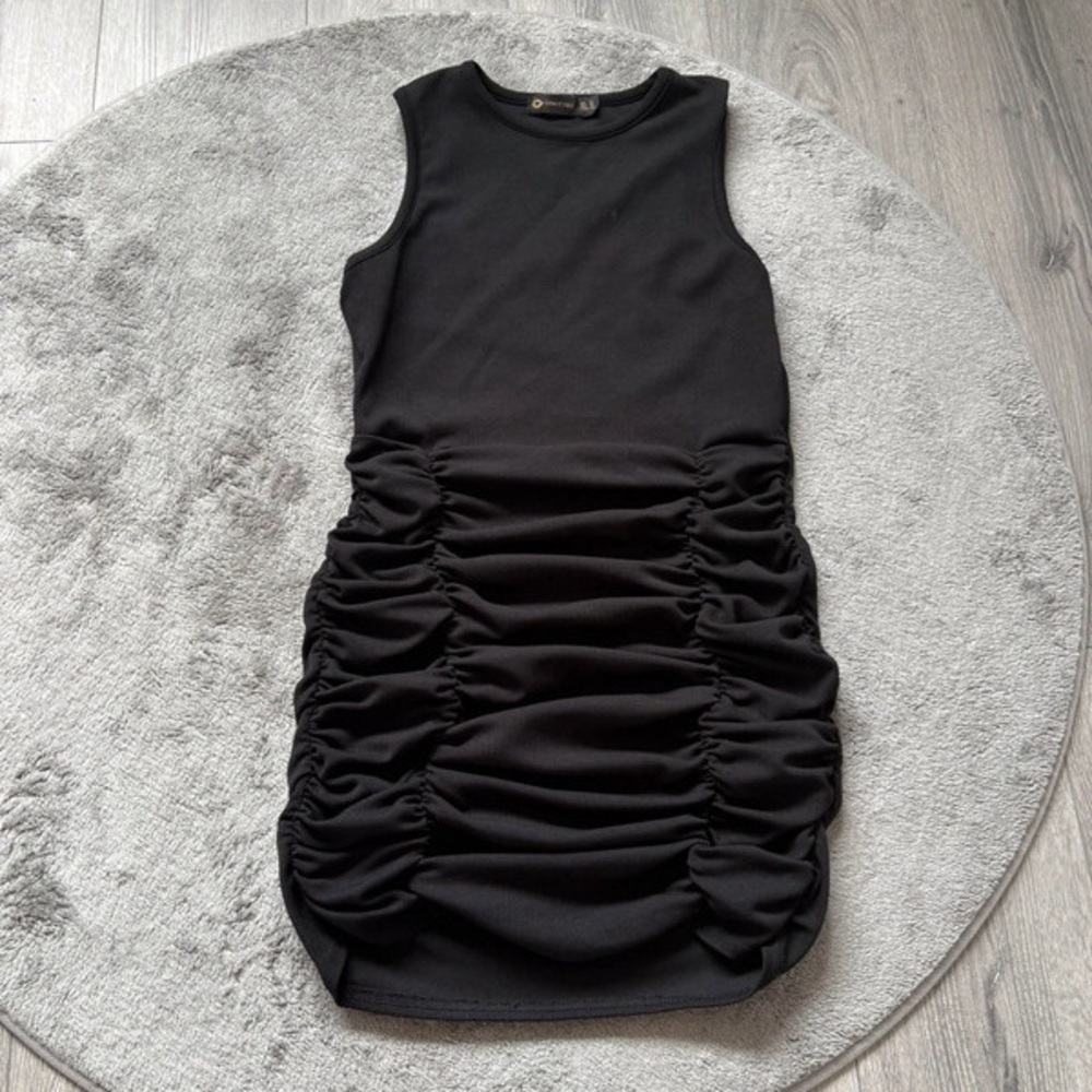 Rue21 Black Ruched Sleeveless Mini Dress